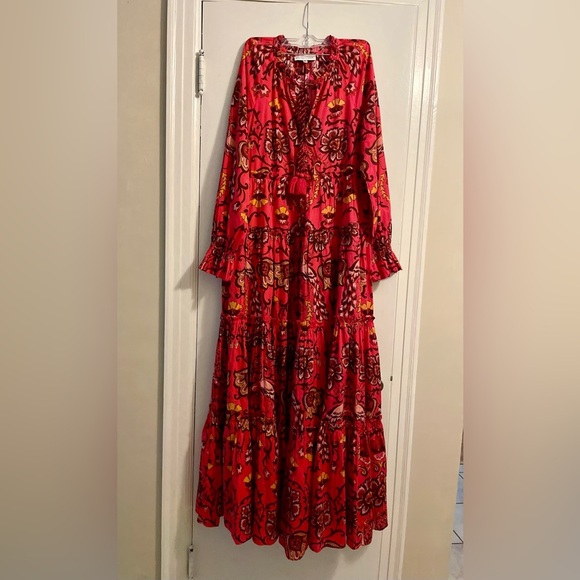 Cara Cara Grazia Maxi Dress In Peacock Watermelon Size M/L - Picture 3 of 15